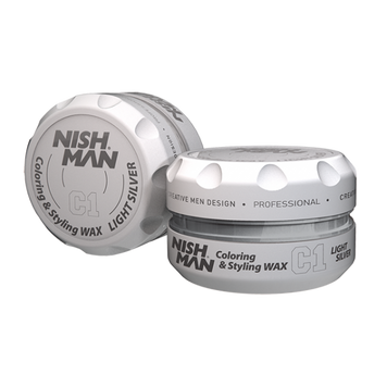Віск для укладання волосся Nishman C1 Lightsilver Hair Premium Coloring Wax 150 мл 8682035080077 фото