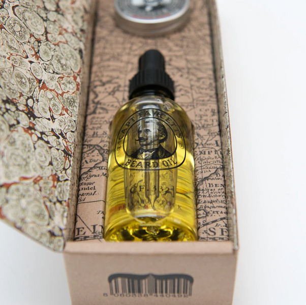 Набір олія для бороди та віск для вусів Capitan Fawcett Private Stock Beard Oil (50ml) Moustache Wax (15ml) Gift Set F6669 фото