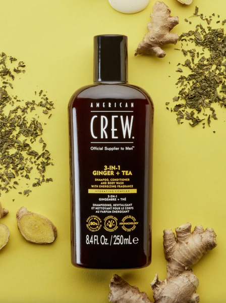 Шампунь American Crew Energizing Shampoo, Кондиционер и Body wash Ginger Tea 250мл 738678003398 фото