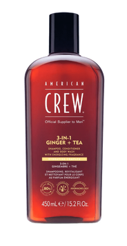 Шампунь American Crew Energizing Shampoo, Conditioner and Body wash Ginger Tea 450мл 738678003312 фото